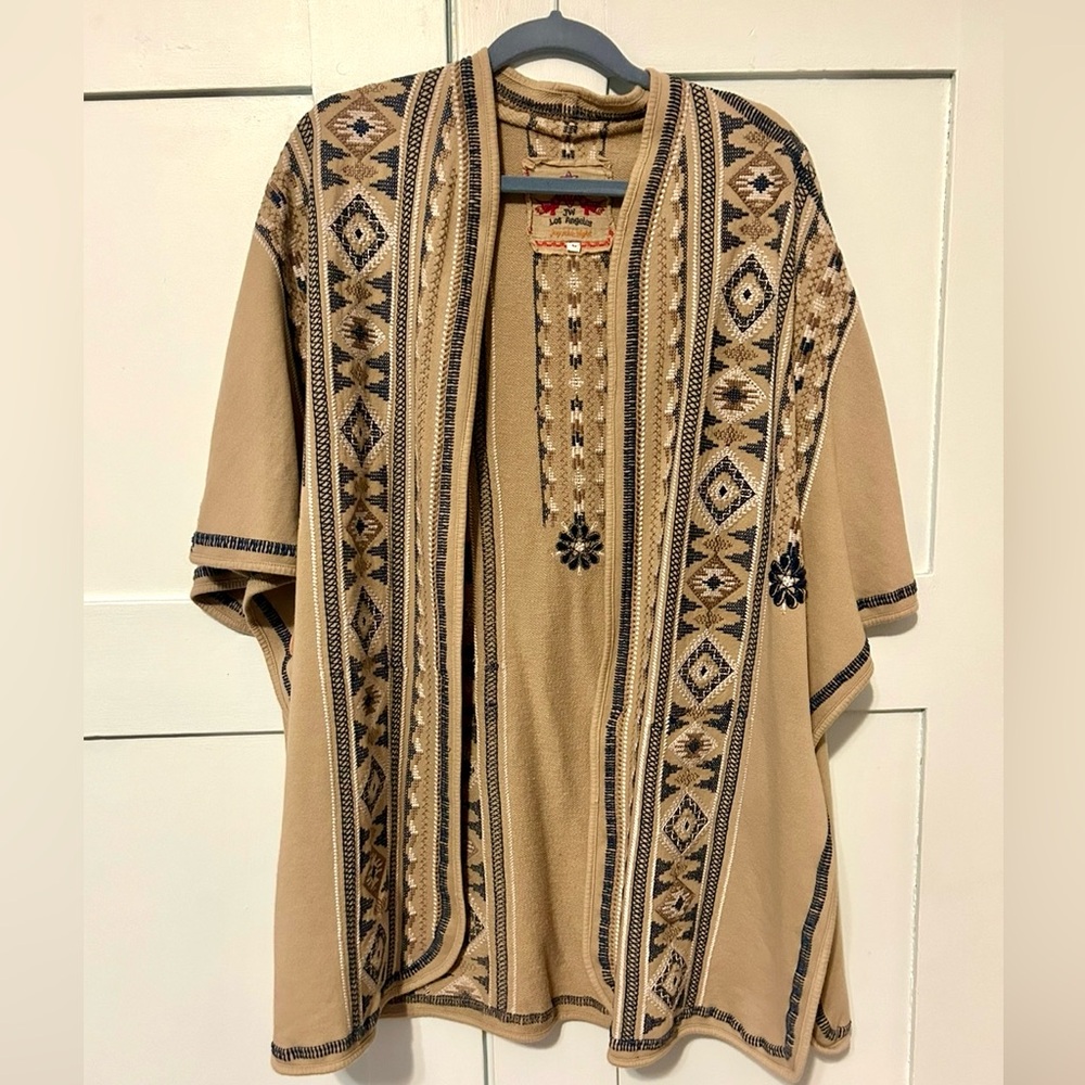 Johnny Was poncho style jacket, size L
